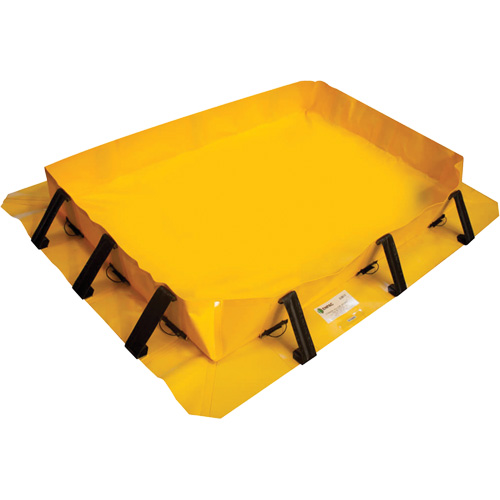 Berme de confinement Stinger Yellow Jacket, Capacit&eacute; 180 gal. US, 6' la x 8' lo x 8" h, Support &agrave; encliqueter Rock Safety Industrial Ltd