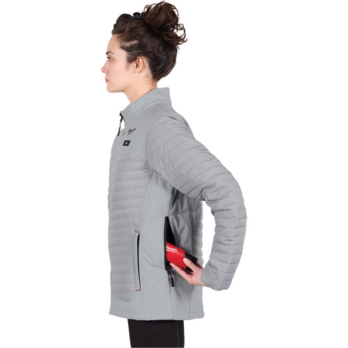 Manteau chauffant M12 Axis avec pile, Femmes, 2T-Grand, Gris Rock Safety Industrial Ltd