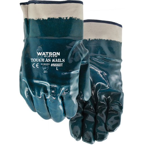 Gants r&eacute;sistants aux produits chimiques Tough-As-Nails, Taille T-Grand, Coton/Nitrile Rock Safety Industrial Ltd