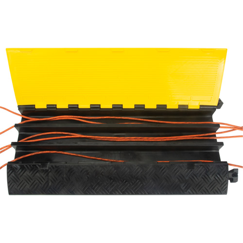 Polyurethane Cable Protector, 3 Channels, 35.43" L x 19.69" W x 3" H Rock Safety Industrial Ltd