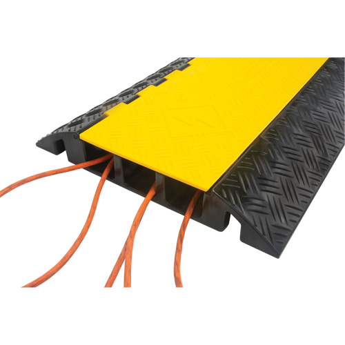 Polyurethane Cable Protector, 3 Channels, 35.43" L x 19.69" W x 3" H Rock Safety Industrial Ltd