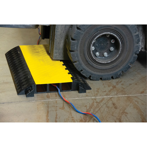 Polyurethane Cable Protector, 3 Channels, 35.43" L x 19.69" W x 3" H Rock Safety Industrial Ltd