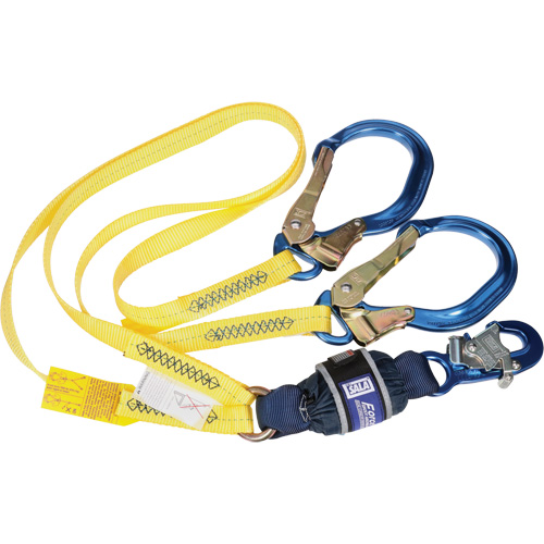 Longe antichoc EZ-Stop, 6', Point d'ancrage &agrave; Crochet d'armature, Crochet mousqueton aux jambes Rock Safety Industrial Ltd