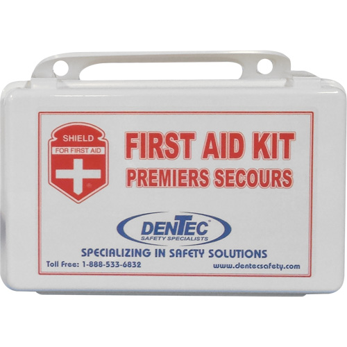 Trousse de premiers soins de base Shield, R&eacute;pond &agrave; la norme CSA Z1220-17 type 2 environnements &agrave; faible risque, Petit (2-25 travailleurs) Rock Safety Industrial Ltd