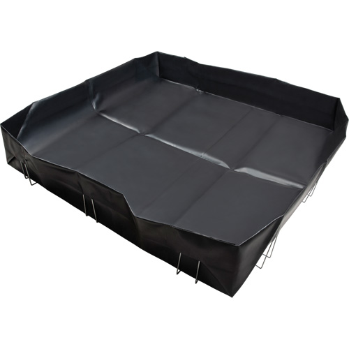 Berme &agrave; support en fil m&eacute;tallique, Capacit&eacute; 268 gal. US, 6' la x 8' lo x 12" h, Support en L Rock Safety Industrial Ltd