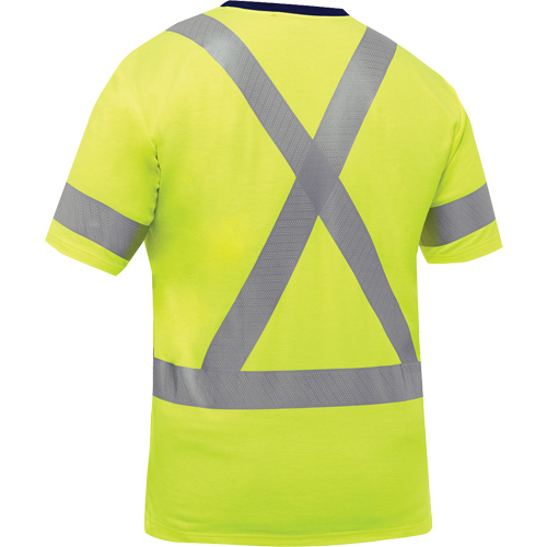 Chemise &agrave; manches courtes et X au dos Bisley, Poly-coton, Petit, Jaune lime haute visibilit&eacute; Rock Safety Industrial Ltd