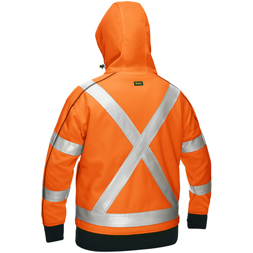 Coton ouat&eacute; doubl&eacute; de sherpa avec capuchon &agrave; fermeture &eacute;clair compl&egrave;te et X au dos Bisley pour femmes, T-Grand, Orange haute visibilit&eacute; Rock Safety Industrial Ltd