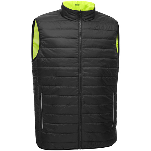 Bisley&reg; X-Back Reversible Puffer Vest, High Visibility Lime-Yellow, Medium, Polyester Rock Safety Industrial Ltd