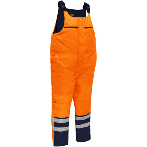 Bisley&reg; Extreme Cold Bib Overall, Polyester, Small, High Visibility Orange Rock Safety Industrial Ltd
