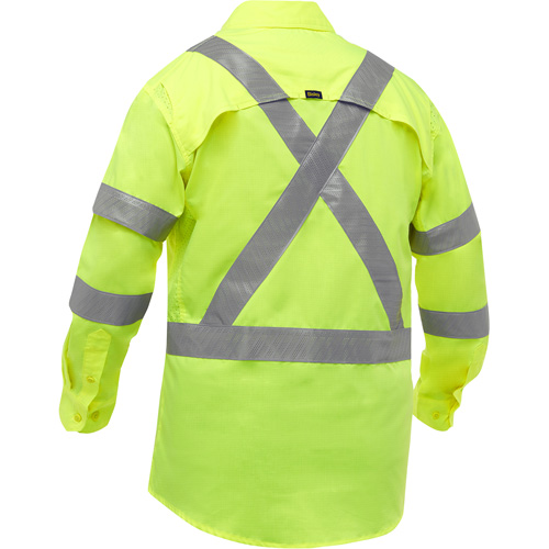 Chemise de travail &agrave; manches longues et X au dos Bisley avec X-Airflow, Poly-coton, Petit, Jaune lime haute visibilit&eacute; Rock Safety Industrial Ltd