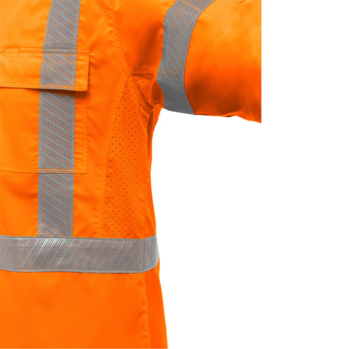 Chemise de travail &agrave; manches longues et X au dos Bisley avec X-Airflow, Poly-coton, Petit, Orange haute visibilit&eacute; Rock Safety Industrial Ltd