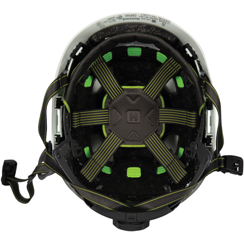 Casque de s&eacute;curit&eacute; d'escalade Fibre Metal, R&eacute;pond aux normes CSA type 2, Suspension Rochet, Ventil&eacute; Rock Safety Industrial Ltd