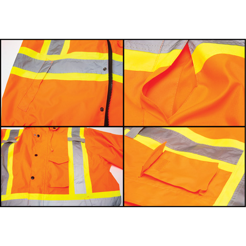 Parka d'hiver imperm&eacute;able 7-en-1, Orange haute visibilit&eacute;, Moyen Rock Safety Industrial Ltd