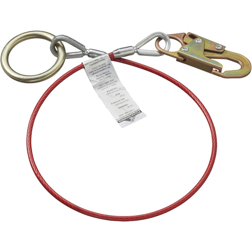 AS-21210-6 6' Cable Anchor with Snap Hook & O-Ring, Sling, Temporary Use Rock Safety Industrial Ltd