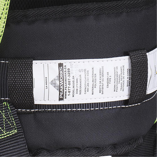FBH10000E1020-S  Harnais de s&eacute;curit&eacute; s&eacute;rie entrepreneur avec ceinture de positionnement, Certifi&eacute;e CSA, Classe AEP, Petit Rock Safety Industrial Ltd