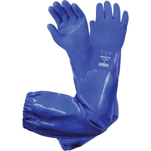 Gants triples enduits r&eacute;sistants aux produits chimiques Integra 77-395, Taille 8, 28" lo, PVC, Doublure en Coton Rock Safety Industrial Ltd