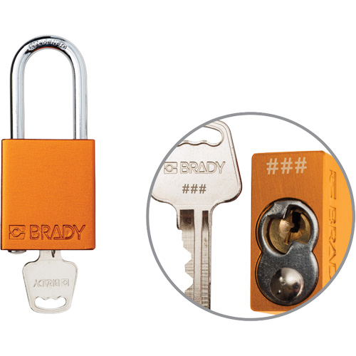 Velocity Plus Safety Lockout Padlock, Orange, Keyed Alike, Aluminum, 1-1/2" Width Rock Safety Industrial Ltd