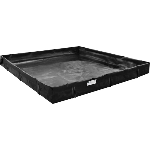 Berme de confinement des d&eacute;versements, Capacit&eacute; 598 gal. US, 10' la x 8' lo x 1" h, Support en L Rock Safety Industrial Ltd