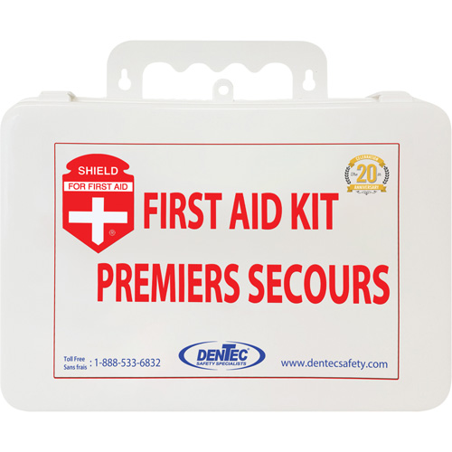 Trousse de premiers soins Shield, R&eacute;pond ou surpasse la norme CSA Z1220-24 type 2 environnements &agrave; faible risque, Petit (2-25 travailleurs) Rock Safety Industrial Ltd