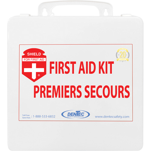 Trousse de premiers soins Shield, R&eacute;pond ou surpasse la norme CSA Z1220-24 type 3 environnements &agrave; haut risque, Petit (2-25 travailleurs) Rock Safety Industrial Ltd