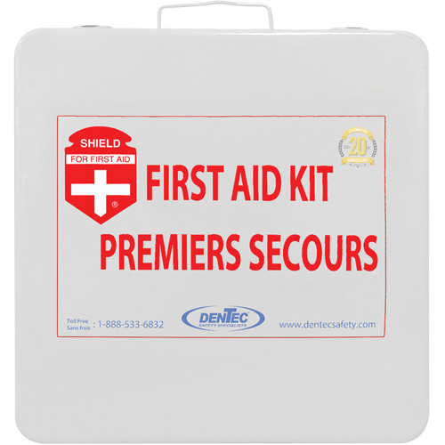 Trousse de premiers soins Shield, R&eacute;pond ou surpasse la norme CSA Z1220-24 type 2 environnements &agrave; faible risque, Moyen (26-50 travailleurs) Rock Safety Industrial Ltd