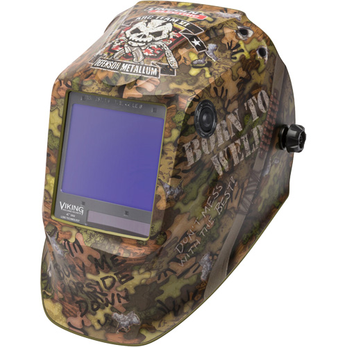 Masque de soudage VIKING 3350 Born To Weld, 3,74" lo x 3,34" la Champ de vision, Teinte 5 - 13 Rock Safety Industrial Ltd