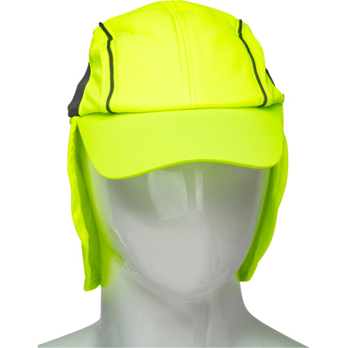 Chapeaux de refroidissement avec voiles pour le cou, Lime haute visibilit&eacute; Rock Safety Industrial Ltd
