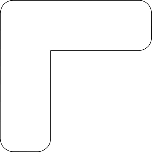 Formes pour le marquage des planchers, L, 7" lo x 3,5" la, Blanc, Vinyle Rock Safety Industrial Ltd
