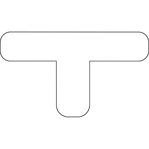 Durastripe Rounded X-TREME DuraT, T, 7" L x 4" W, White, Vinyl Rock Safety Industrial Ltd