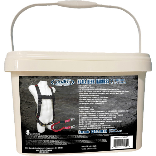 Harnais de s&eacute;curit&eacute; Koala Behr et longe de 6' dans un seau, Certifi&eacute;e CSA, Classe A, Cap. 255 lb Rock Safety Industrial Ltd