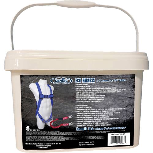 ECO Safety Harness in Pail with 6' Lanyard, CSA Certified, Class A, 255 lbs. Cap. Rock Safety Industrial Ltd