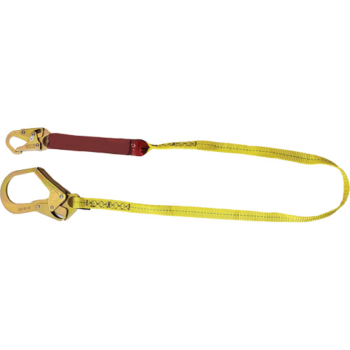 External Energy Absorber Lanyard with 2-1/4" Hook, 6', Snap Hook Center, Snap Hook Leg Ends, Polyester Rock Safety Industrial Ltd
