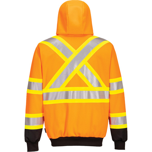 Contrast-Striped Safety Hoodie, Small, Black/High Visibility Orange Rock Safety Industrial Ltd
