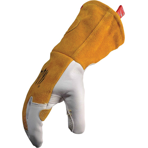 Gants de soudeur TIG/MIG de premi&egrave;re qualit&eacute; avec dos en cuir de vache refendue isol&eacute;es et ignifug&eacute;s Caiman, Cuir fleur de ch&egrave;vre, Taille Moyen Rock Safety Industrial Ltd