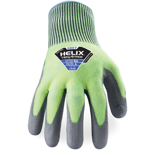 Gants r&eacute;sistant &agrave; la coupe & l'abrasion Helix 2057, Taille 6/T-petit, Calibre 13, Rev&ecirc;tement Polyur&eacute;thane, Enveloppe en PEHP, ASTM ANSI niveau A4/EN 388 niveau C Rock Safety Industrial Ltd
