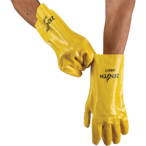 Gants &agrave; fini rugueux et r&eacute;sistants aux produits chimiques, Taille 9, 12" lo, PVC, Doublure en Interlock, 47-mil Rock Safety Industrial Ltd
