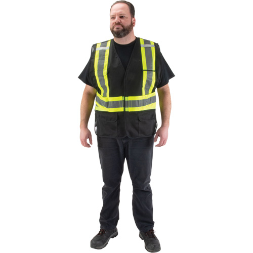 CSA Compliant Surveyor Vest, Black, Medium, Polyester Rock Safety Industrial Ltd