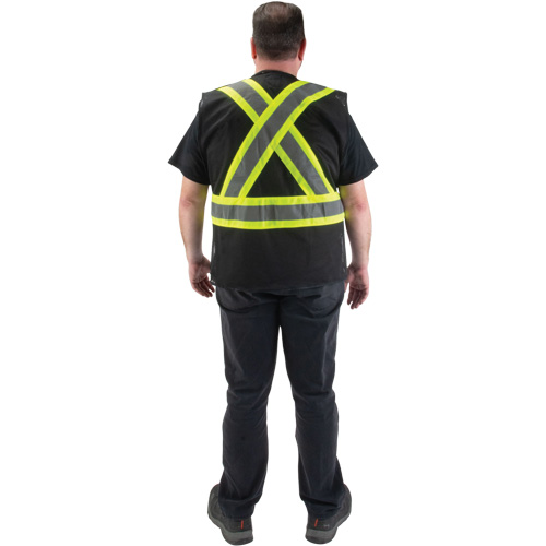CSA Compliant Surveyor Vest, Black, Medium, Polyester Rock Safety Industrial Ltd