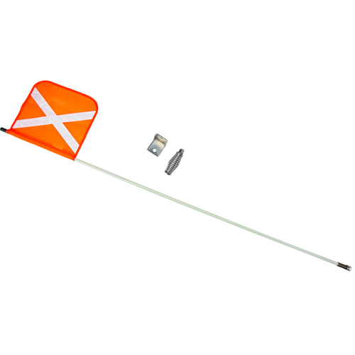 Heavy-Duty Safety Whip, Threaded Mount, 5' High, Orange with Reflective X Rock Safety Industrial Ltd
