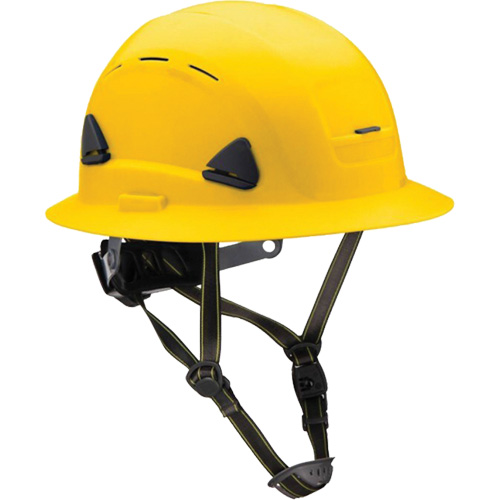 Casque Fibre Metal de style escalade avec bordure compl&egrave;te, R&eacute;pond aux normes CSA type 2, Suspension Rochet, Ventil&eacute; Rock Safety Industrial Ltd