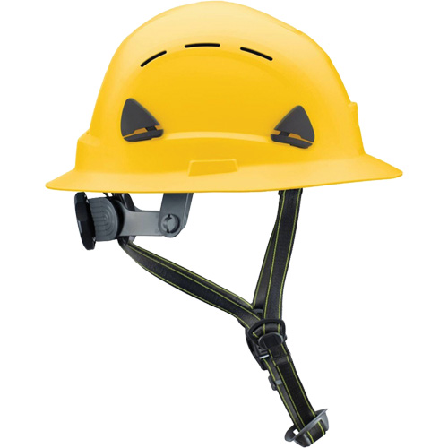 Casque Fibre Metal de style escalade avec bordure compl&egrave;te, R&eacute;pond aux normes CSA type 2, Suspension Rochet, Ventil&eacute; Rock Safety Industrial Ltd