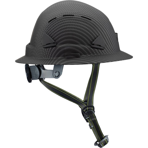 Casque Fibre Metal de style escalade avec bordure compl&egrave;te, R&eacute;pond aux normes CSA type 2, Suspension Rochet, Ventil&eacute; Rock Safety Industrial Ltd