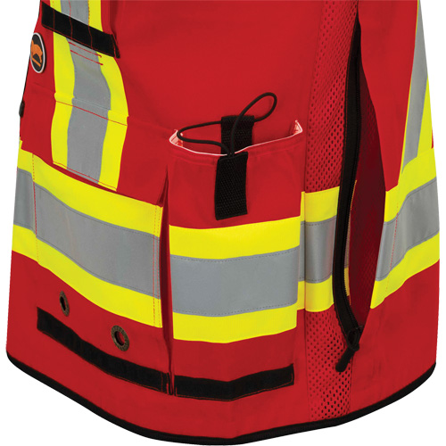 6678 High-Visibility Antimicrobial Mesh-Back Surveyor Vest, Red, Small, Polyester Rock Safety Industrial Ltd