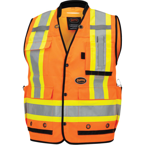 6680 Veste d'arpenteur antimicrobienne haute visibilit&eacute; avec dos en maille, Orange haute visibilit&eacute;, Petit, Polyester Rock Safety Industrial Ltd