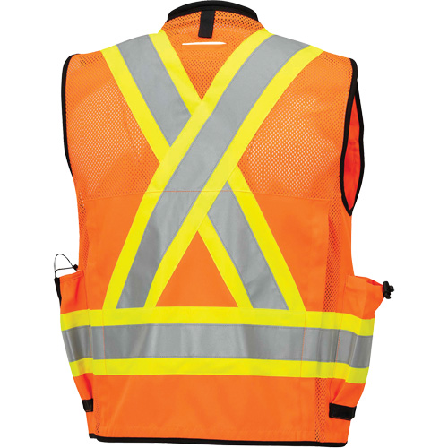 6680 Veste d'arpenteur antimicrobienne haute visibilit&eacute; avec dos en maille, Orange haute visibilit&eacute;, Petit, Polyester Rock Safety Industrial Ltd