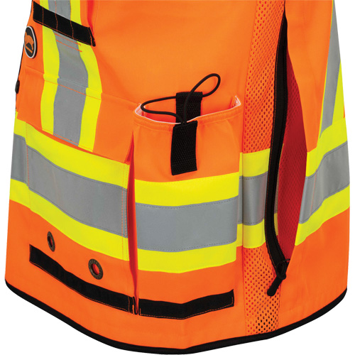 6680 Veste d'arpenteur antimicrobienne haute visibilit&eacute; avec dos en maille, Orange haute visibilit&eacute;, Petit, Polyester Rock Safety Industrial Ltd