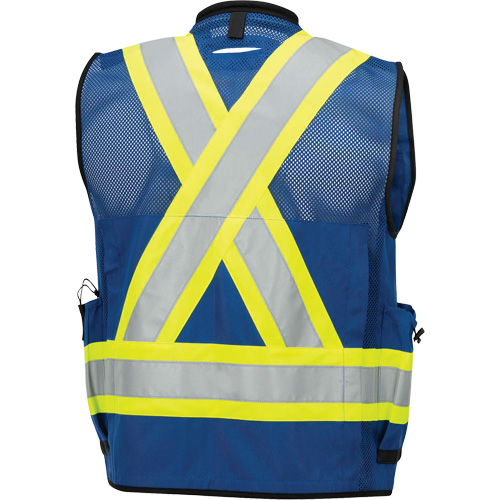 6681 High-Visibility Antimicrobial Mesh-Back Surveyor Vest, Royal Blue, Small, Polyester Rock Safety Industrial Ltd