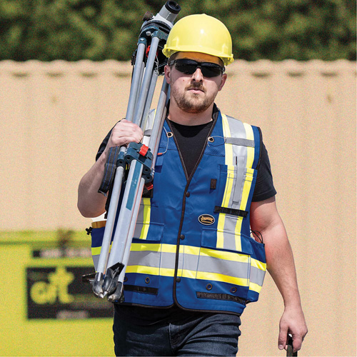 6681 High-Visibility Antimicrobial Mesh-Back Surveyor Vest, Royal Blue, Small, Polyester Rock Safety Industrial Ltd