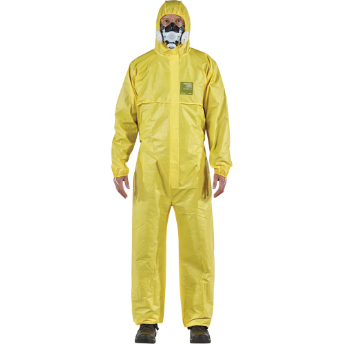Combinaison AlphaTec 2300 STANDARD &agrave; coutures bord&eacute;es, mod&egrave;le 147, Petit, Jaune, Enduit de poly&eacute;thyl&egrave;ne/Polypropyl&egrave;ne Rock Safety Industrial Ltd