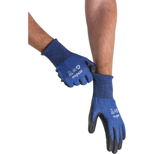 Gants &eacute;lastiques &eacute;cologiques r&eacute;sistants &agrave; la coupe, Taille 8, Calibre 18, Rev&ecirc;tement Polyur&eacute;thane, Enveloppe en Acier inoxydable/PEHP/rPET, ASTM ANSI niveau A5 Rock Safety Industrial Ltd